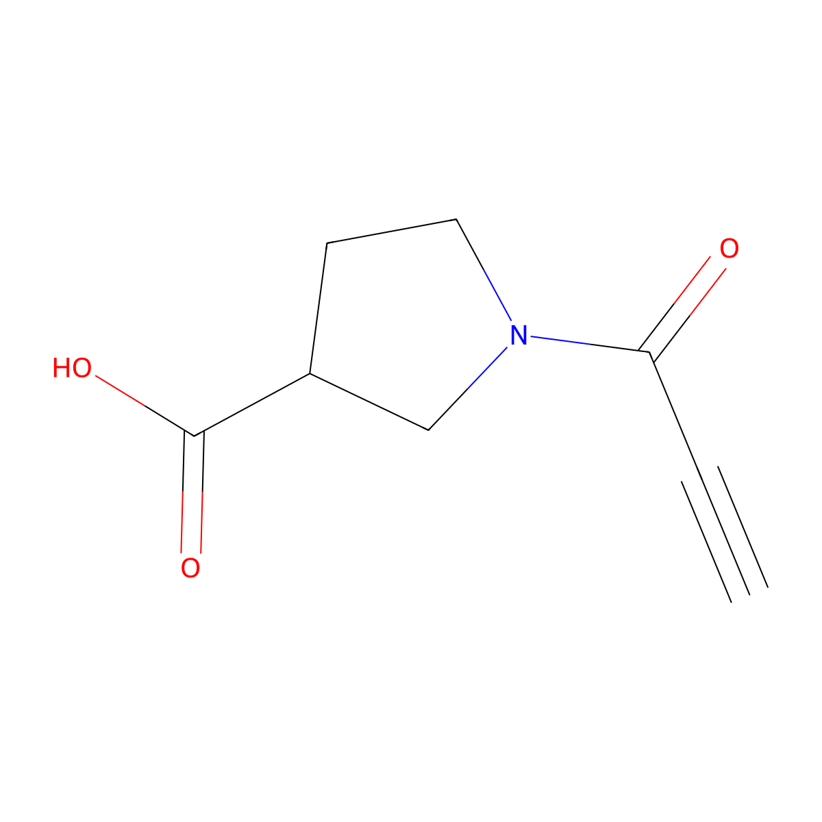 1-(Prop-2-ynoyl)pyrrolidine-3-carboxylic acid molecular structure, CAS 1340327-89-0