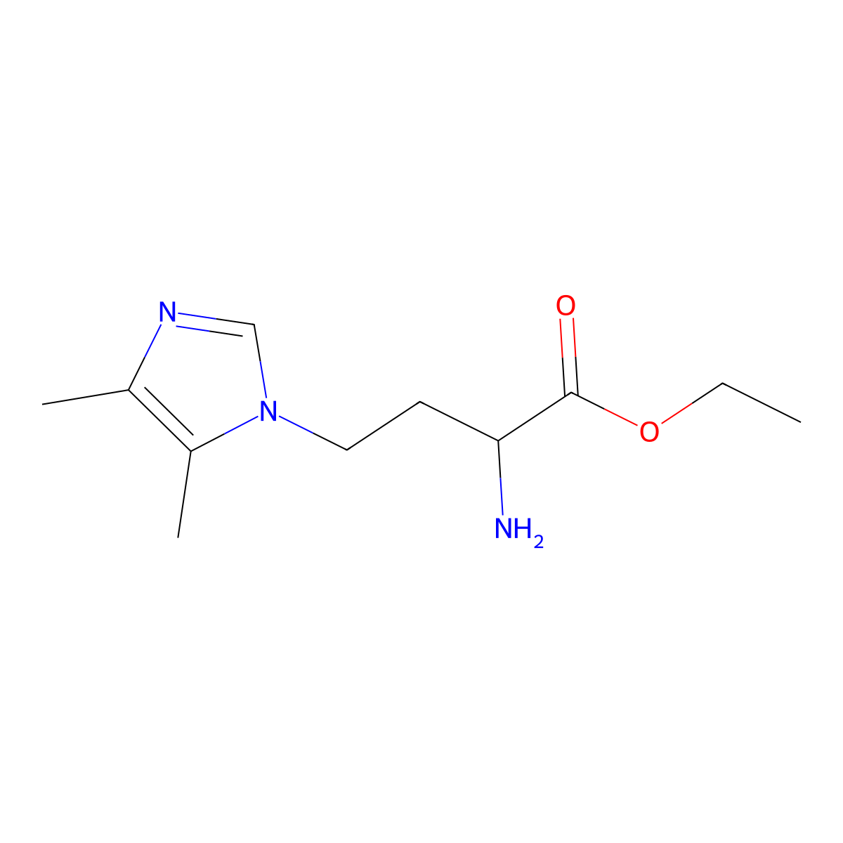 Ethyl 2-amino-4-(4,5-dimethyl-1h-imidazol-1-yl)butanoate molecular structure, CAS 1340328-29-1