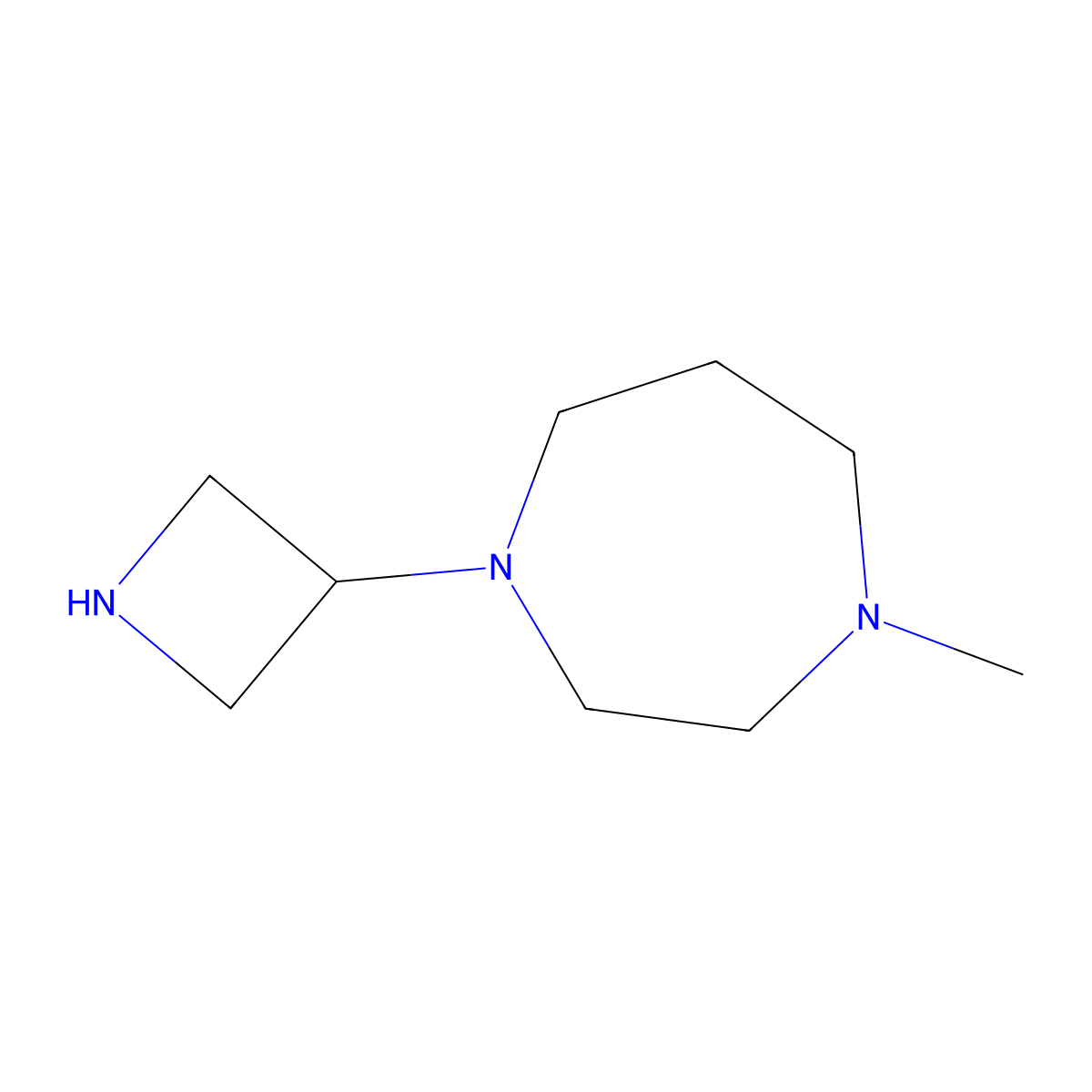 1-(Azetidin-3-yl)-4-methyl-1,4-diazepane molecular structure, CAS 1340331-12-5