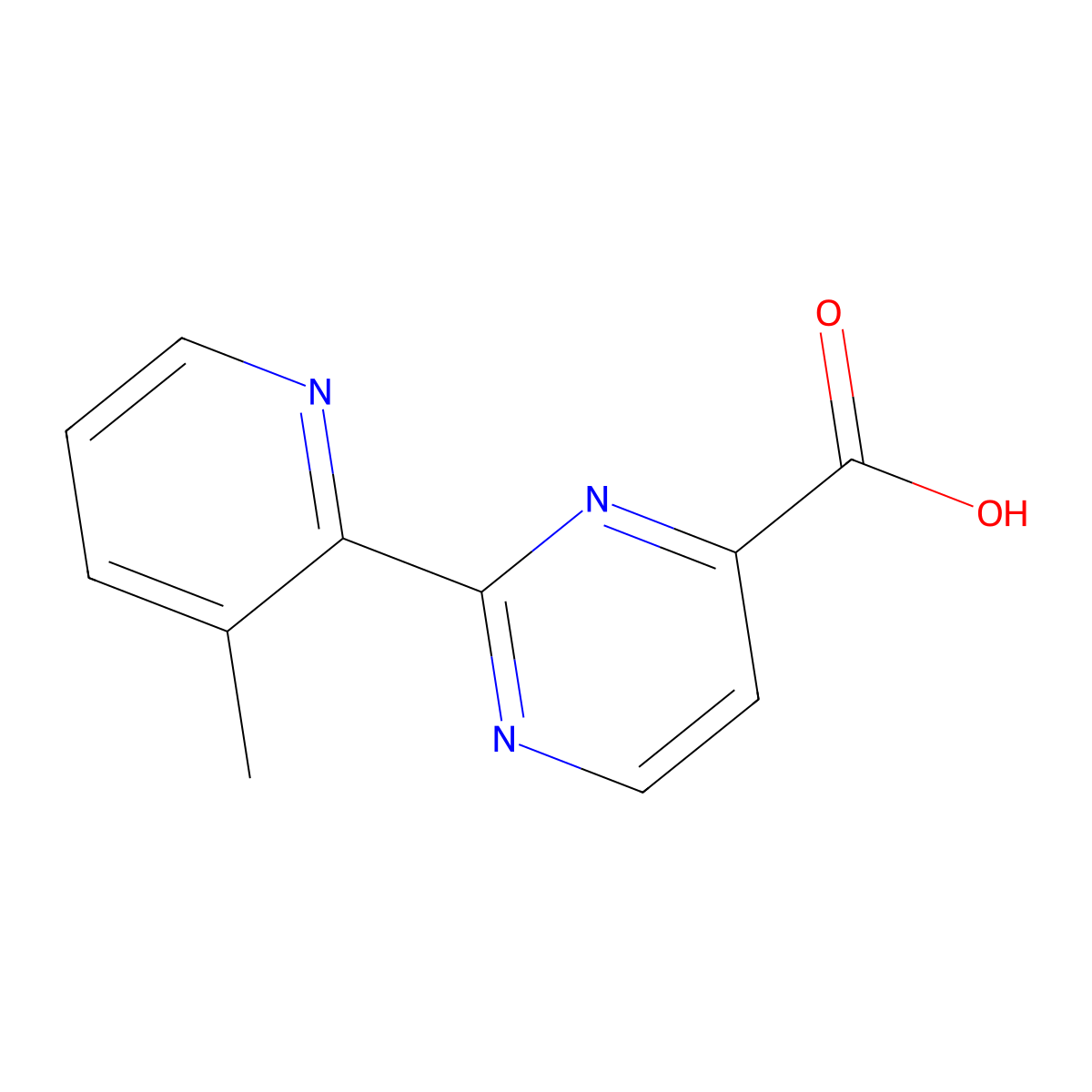 2-(3-Methylpyridin-2-yl)pyrimidine-4-carboxylic acid molecular structure, CAS 1340333-45-0
