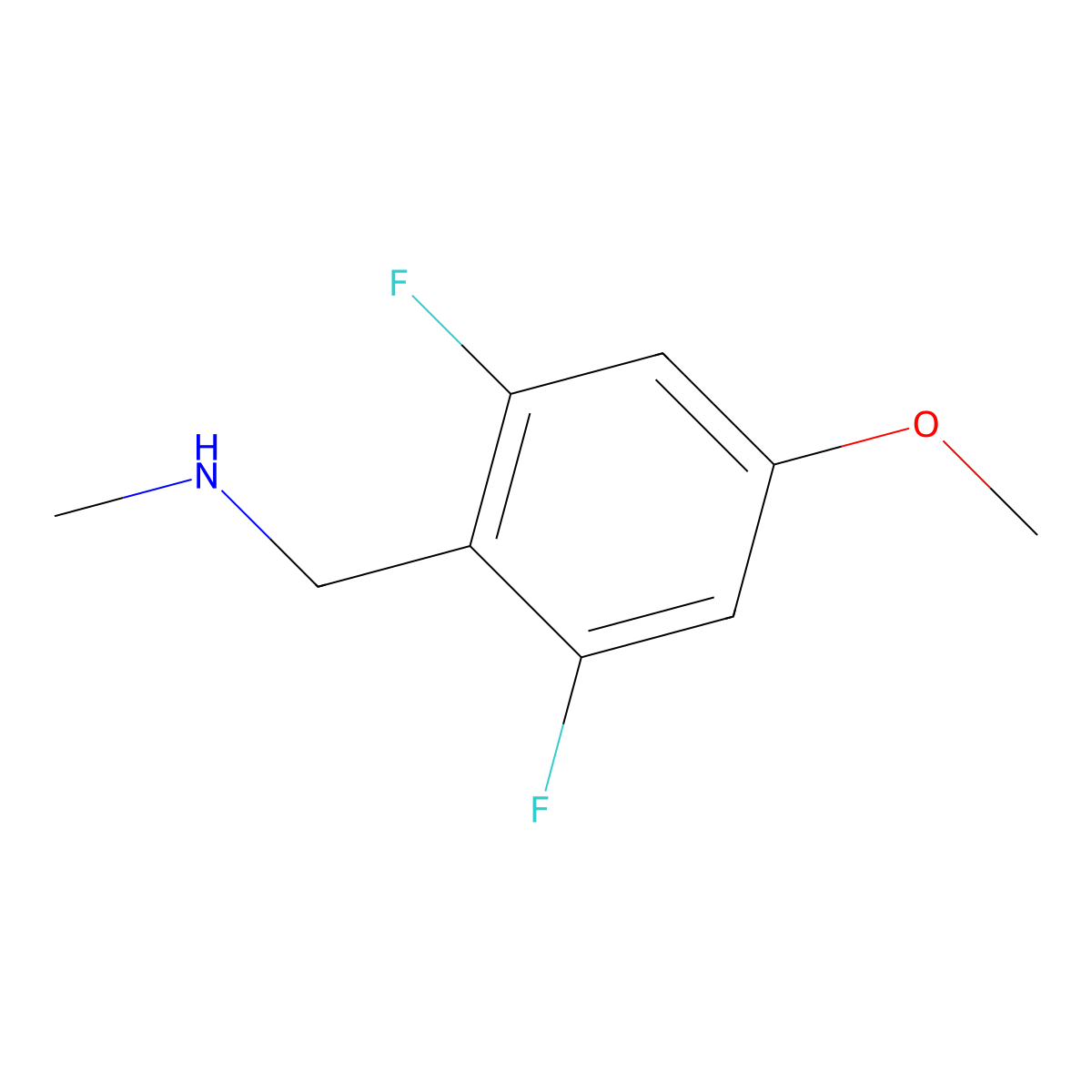 1-(2,6-difluoro-4-methoxyphenyl)-N-methylmethanamine molecular structure, CAS 1340333-55-2