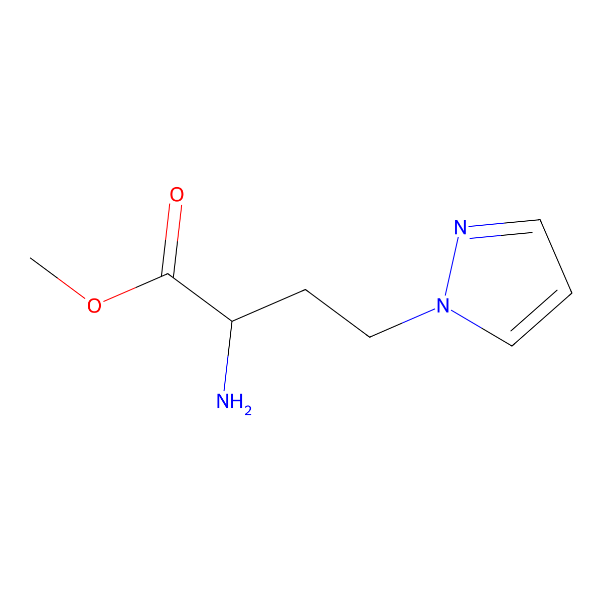 Methyl 2-amino-4-(1h-pyrazol-1-yl)butanoate molecular structure, CAS 1340333-56-3