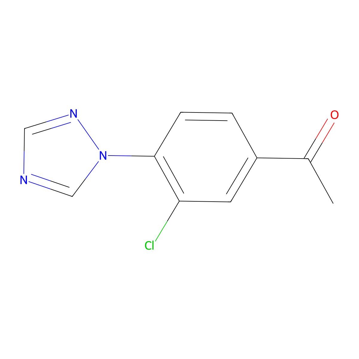 1-[3-Chloro-4-(1H-1,2,4-triazol-1-yl)phenyl]ethan-1-one molecular structure, CAS 1340334-18-0