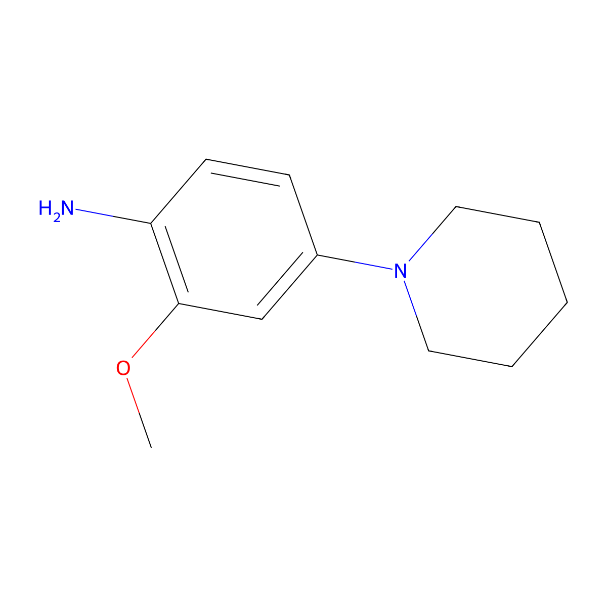 2-Methoxy-4-(piperidin-1-yl)aniline molecular structure, CAS 1340334-65-7