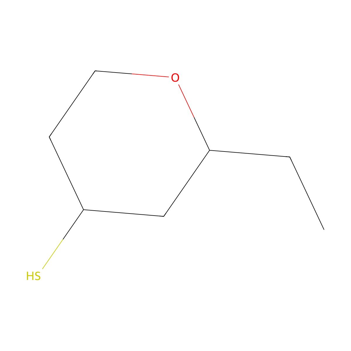 2-Ethyloxane-4-thiol molecular structure, CAS 1340336-35-7