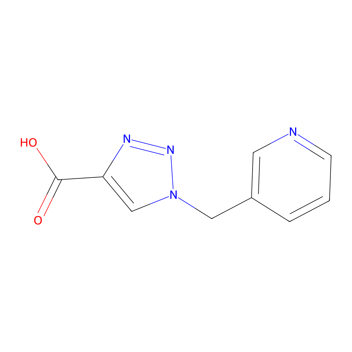 1-[(pyridin-3-yl)methyl]-1H-1,2,3-triazole-4-carboxylic acid molecular structure, CAS 1340338-96-6