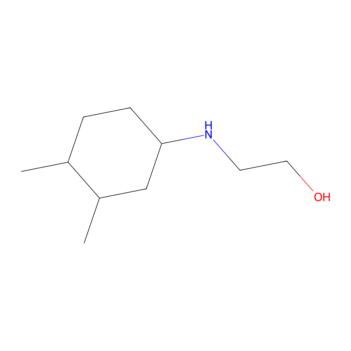 2-[(3,4-Dimethylcyclohexyl)amino]ethan-1-ol molecular structure, CAS 1340339-21-0