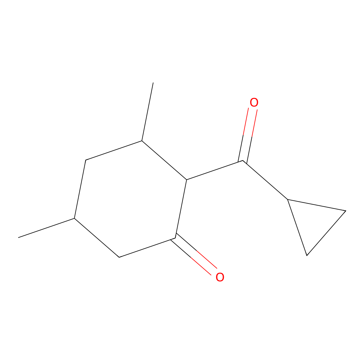 2-Cyclopropanecarbonyl-3,5-dimethylcyclohexan-1-one molecular structure, CAS 1340340-40-0