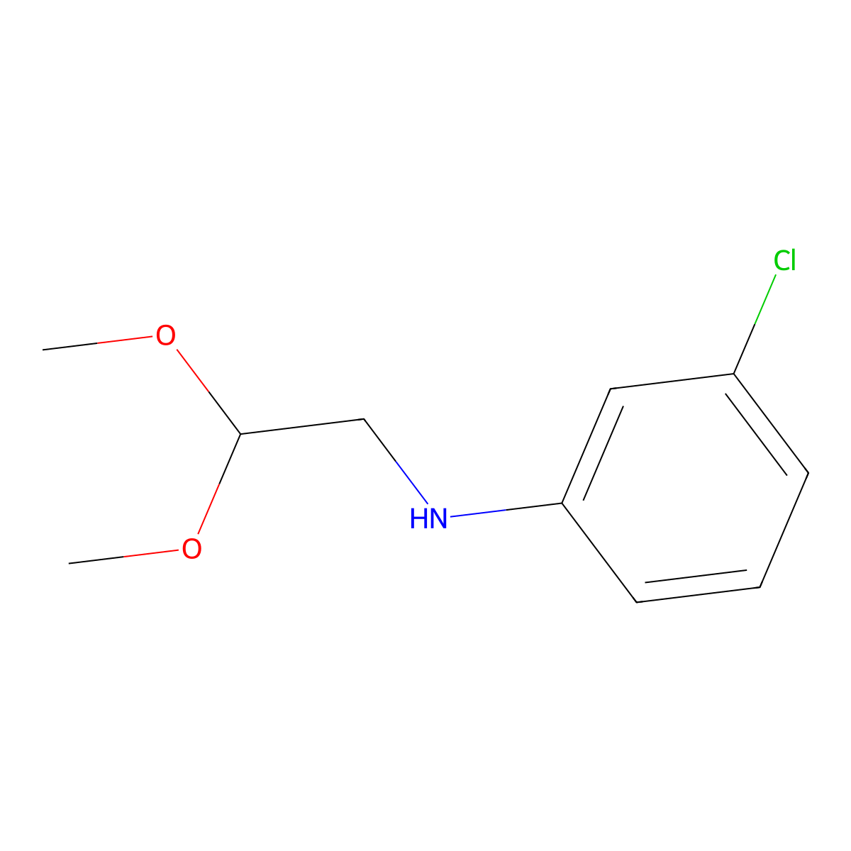 3-chloro-N-(2,2-dimethoxyethyl)aniline molecular structure, CAS 1340340-45-5