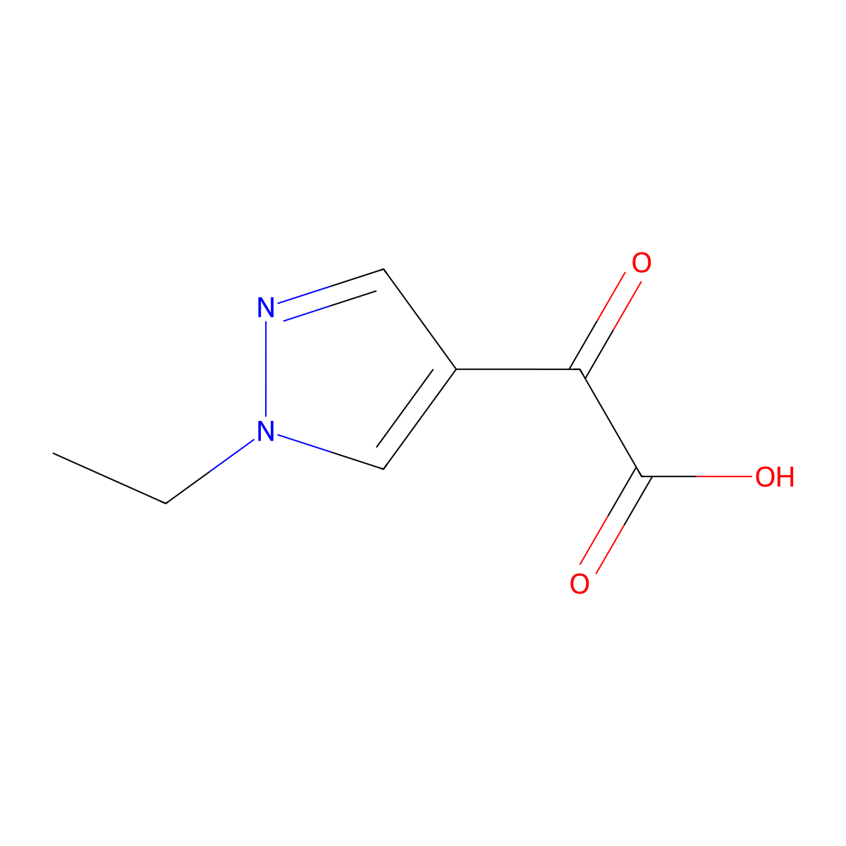 2-(1-ethyl-1H-pyrazol-4-yl)-2-oxoacetic acid molecular structure, CAS 1340341-61-8