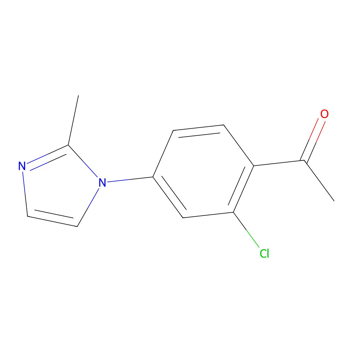 1-[2-chloro-4-(2-methyl-1H-imidazol-1-yl)phenyl]ethan-1-one molecular structure, CAS 1340344-02-6