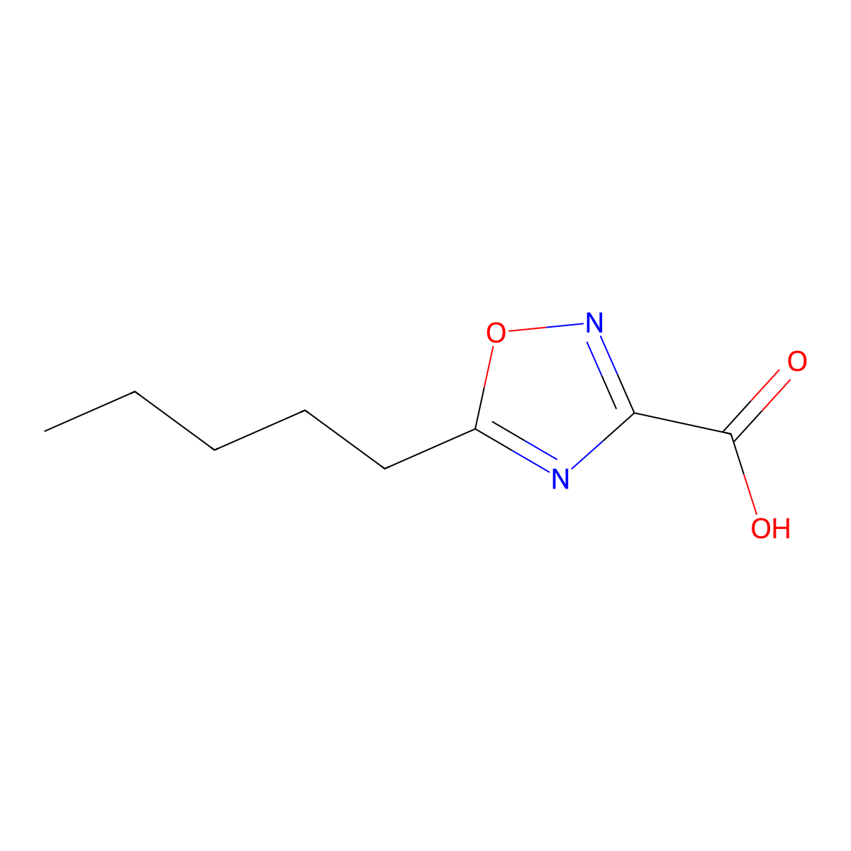 5-Pentyl-1,2,4-oxadiazole-3-carboxylic acid molecular structure, CAS 1340344-36-6