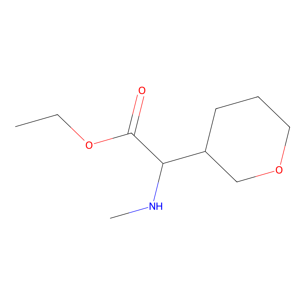 Ethyl 2-(methylamino)-2-(oxan-3-yl)acetate molecular structure, CAS 1340344-46-8