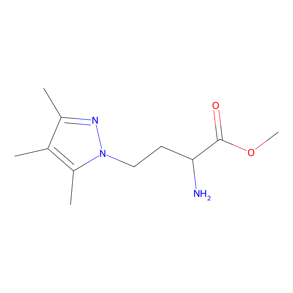 Methyl 2-amino-4-(3,4,5-trimethyl-1h-pyrazol-1-yl)butanoate molecular structure, CAS 1340345-87-0