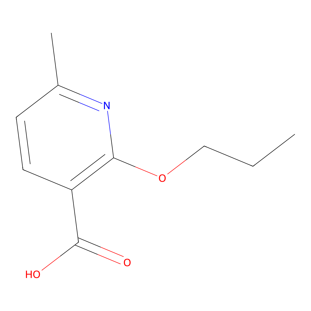 6-Methyl-2-propoxypyridine-3-carboxylic acid molecular structure, CAS 1340346-64-6