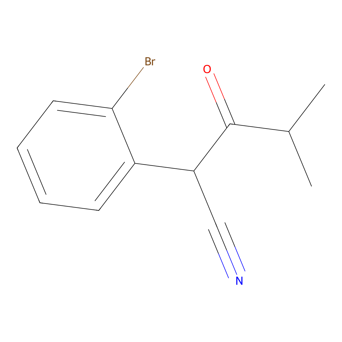 2-(2-Bromophenyl)-4-methyl-3-oxopentanenitrile molecular structure, CAS 1340346-82-8