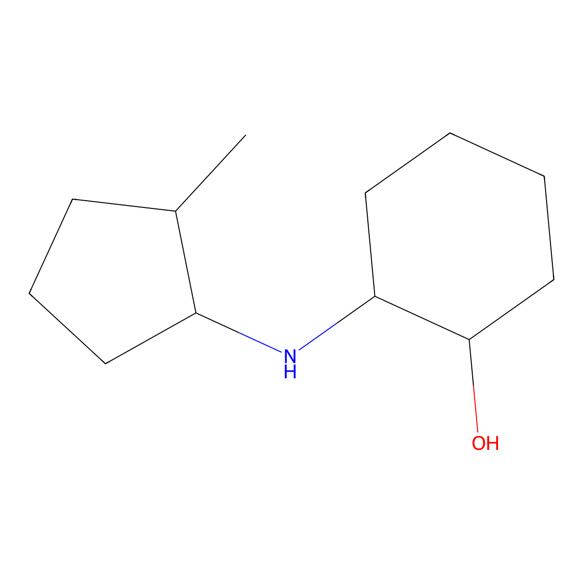 2-[(2-Methylcyclopentyl)amino]cyclohexan-1-ol molecular structure, CAS 1340347-43-4