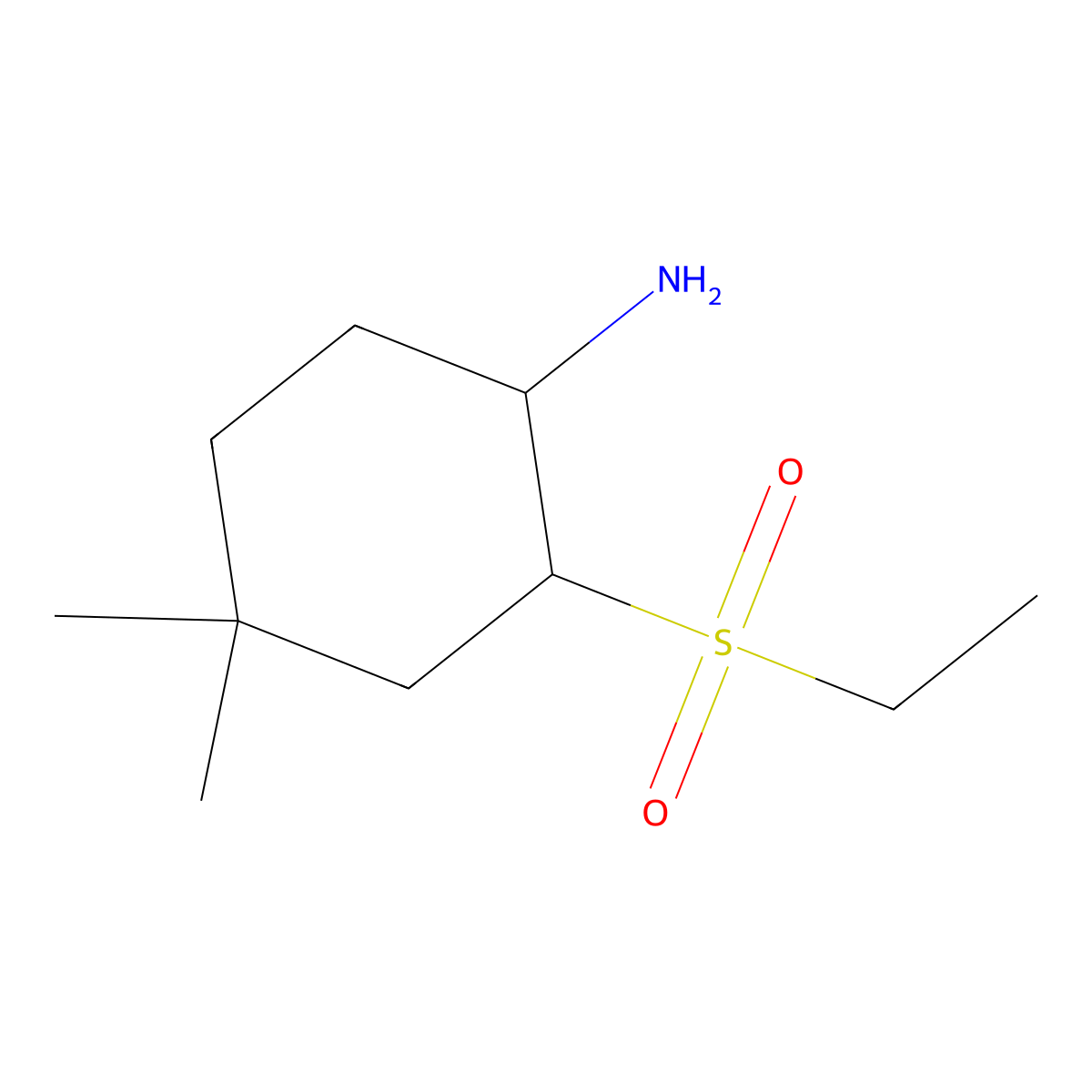 2-(Ethanesulfonyl)-4,4-dimethylcyclohexan-1-amine molecular structure, CAS 1340348-53-9
