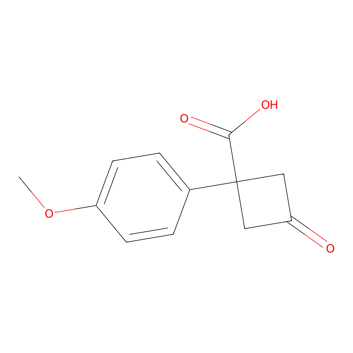 1-(4-Methoxyphenyl)-3-oxocyclobutanecarboxylic Acid molecular structure, CAS 1340349-50-9