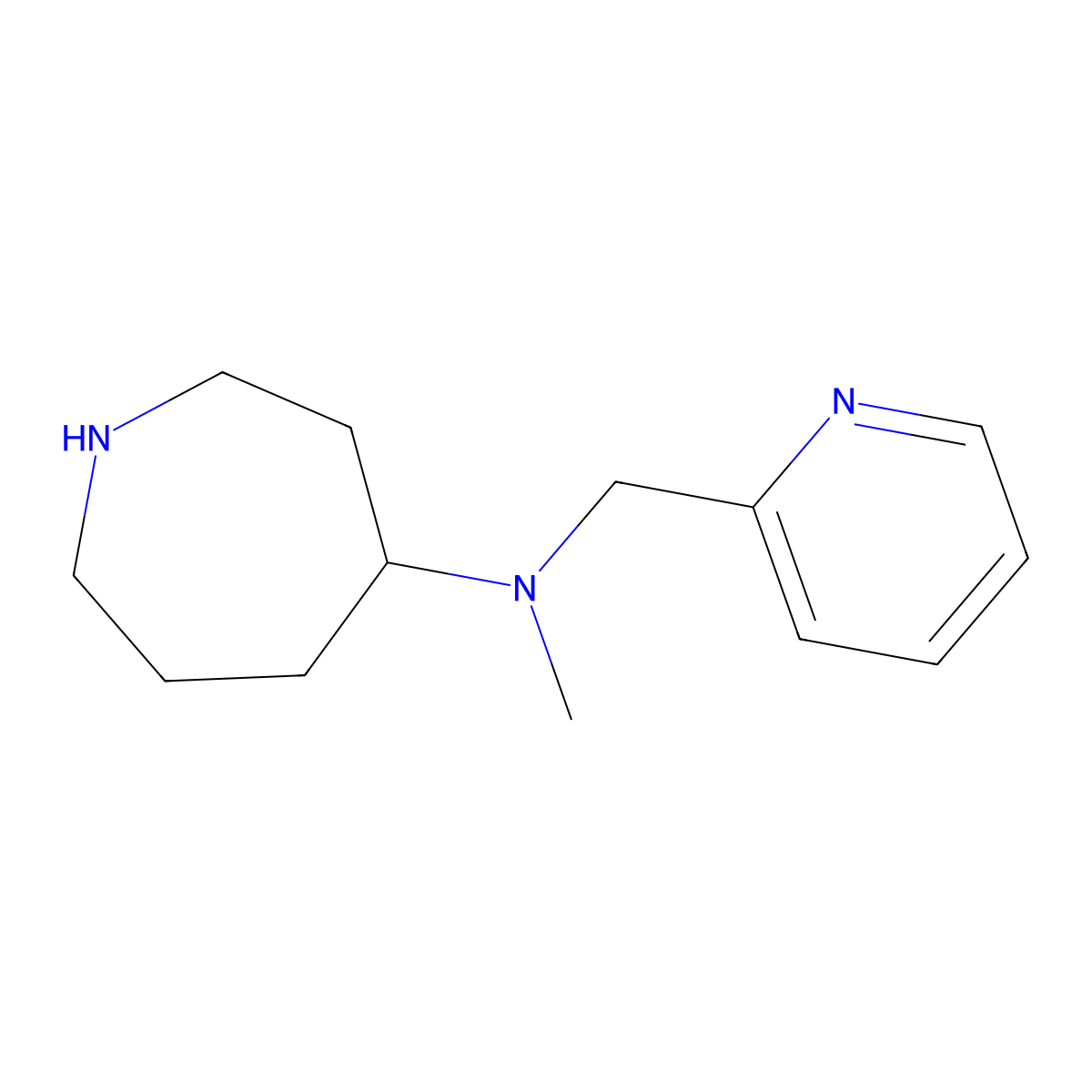 N-methyl-N-(pyridin-2-ylmethyl)azepan-4-amine molecular structure, CAS 1340352-95-5