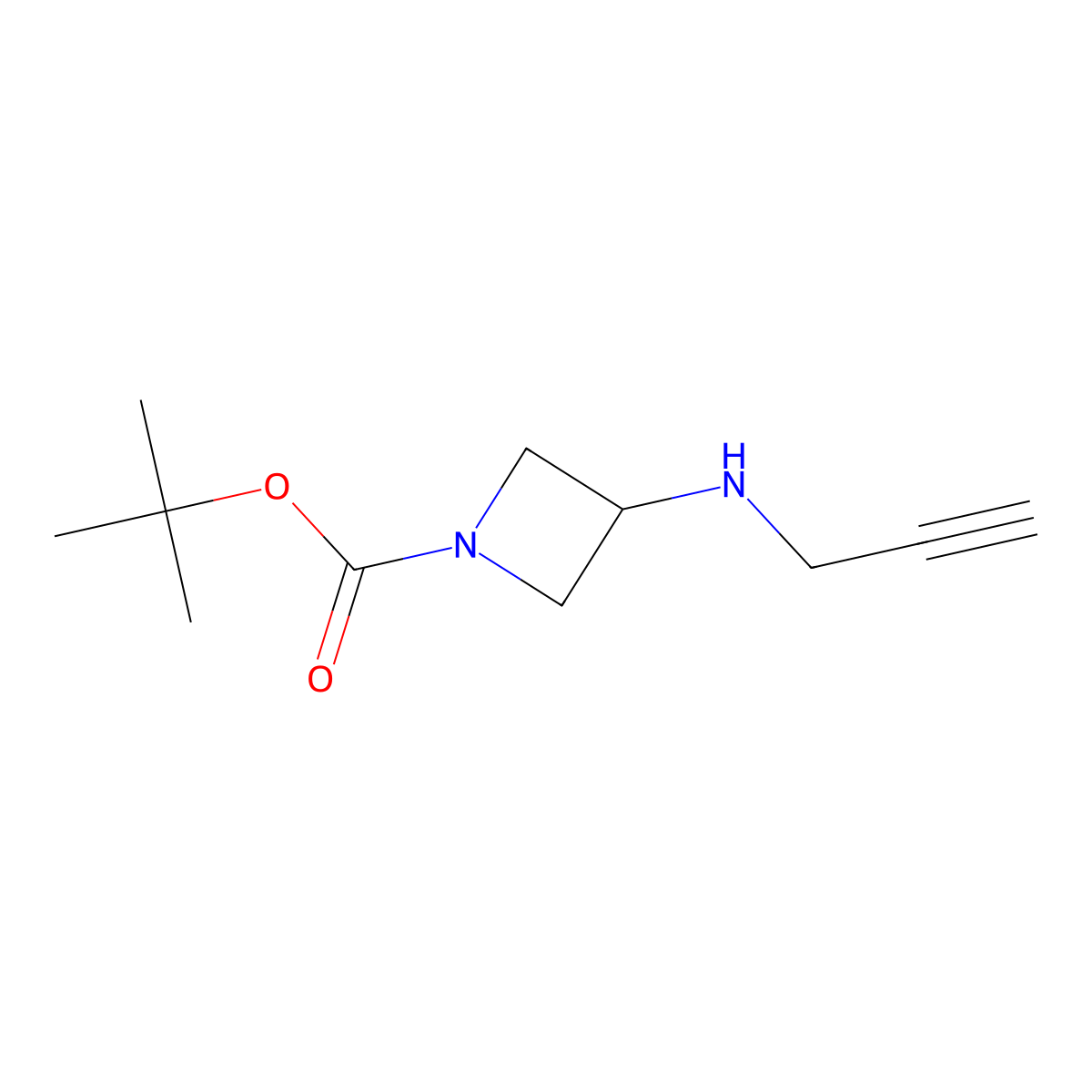 Tert-butyl 3-[(prop-2-yn-1-yl)amino]azetidine-1-carboxylate molecular structure, CAS 1340353-67-4