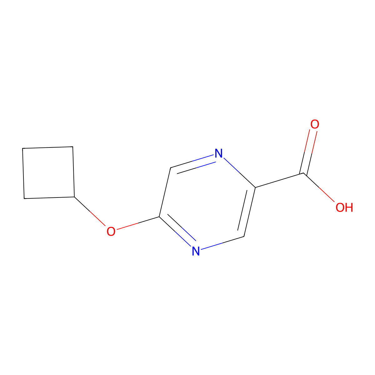 5-Cyclobutoxypyrazine-2-carboxylic acid molecular structure, CAS 1340353-76-5