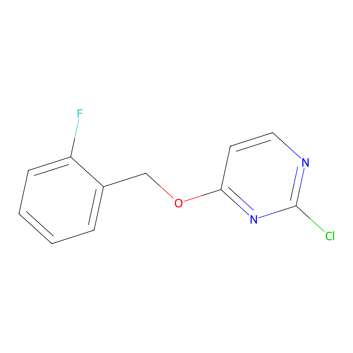 2-Chloro-4-[(2-fluorophenyl)methoxy]pyrimidine molecular structure, CAS 1340355-11-4