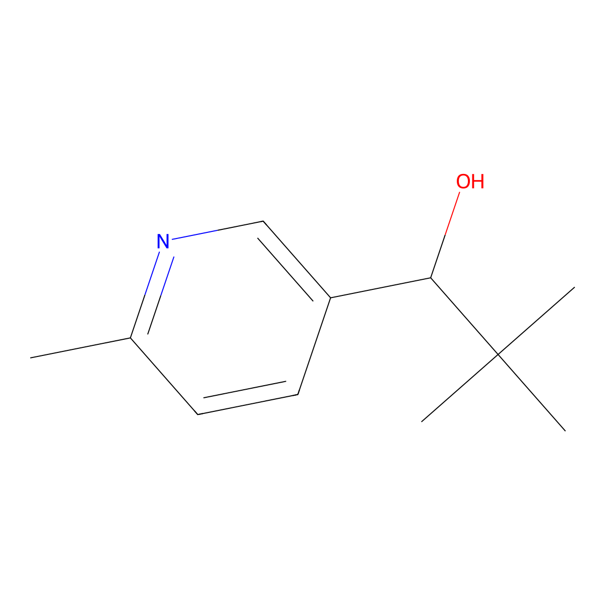 2,2-Dimethyl-1-(6-methylpyridin-3-yl)propan-1-ol molecular structure, CAS 1340355-42-1