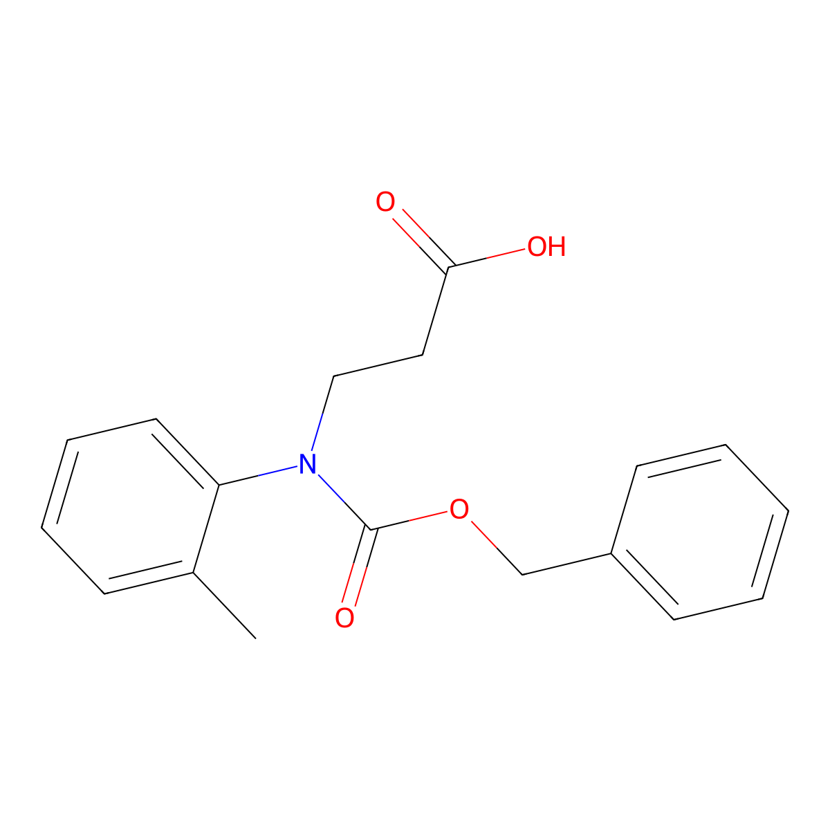 3-{[(Benzyloxy)carbonyl](2-methylphenyl)amino}propanoic acid molecular structure, CAS 1340357-73-4