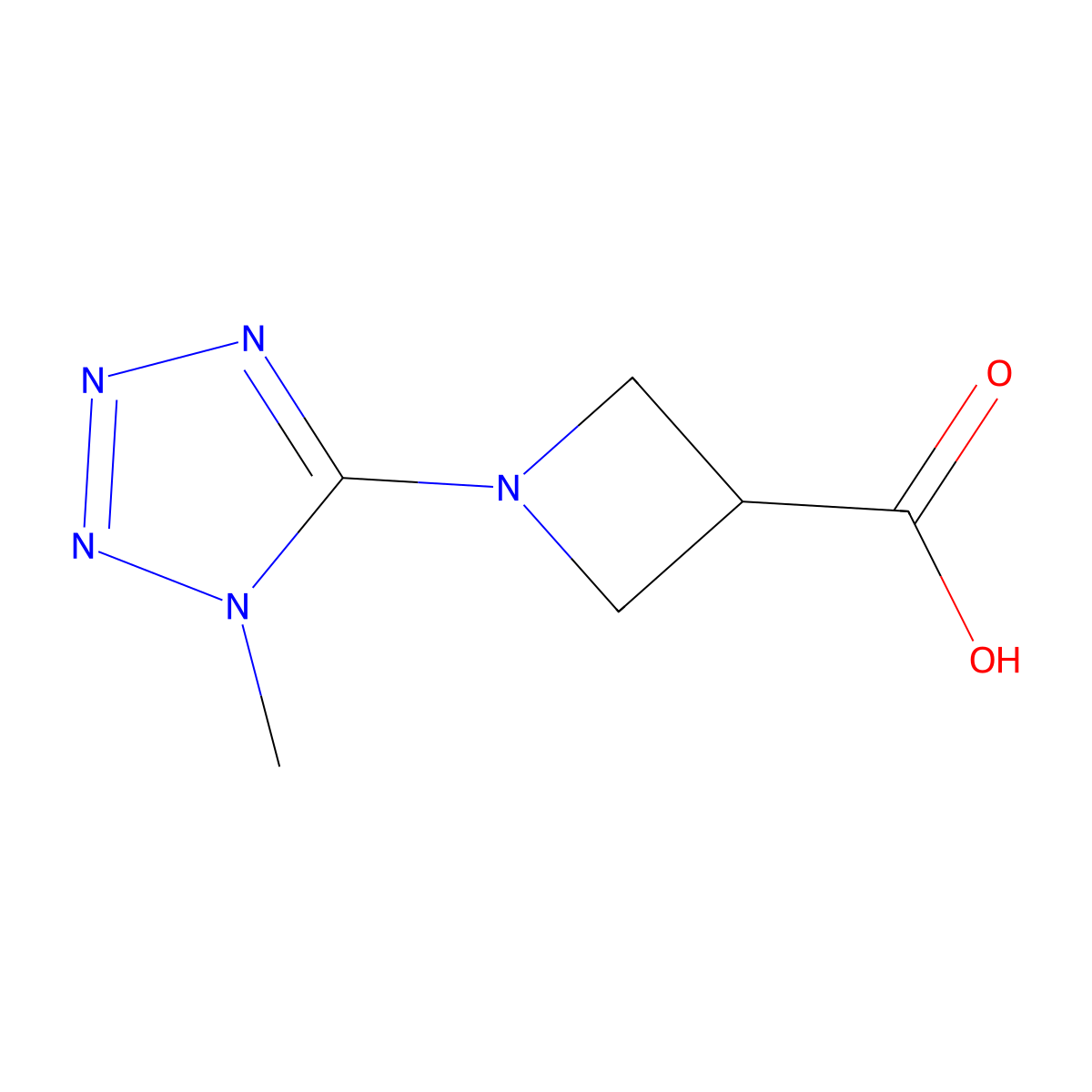 1-(1-methyl-1H-1,2,3,4-tetrazol-5-yl)azetidine-3-carboxylic acid molecular structure, CAS 1340357-95-0