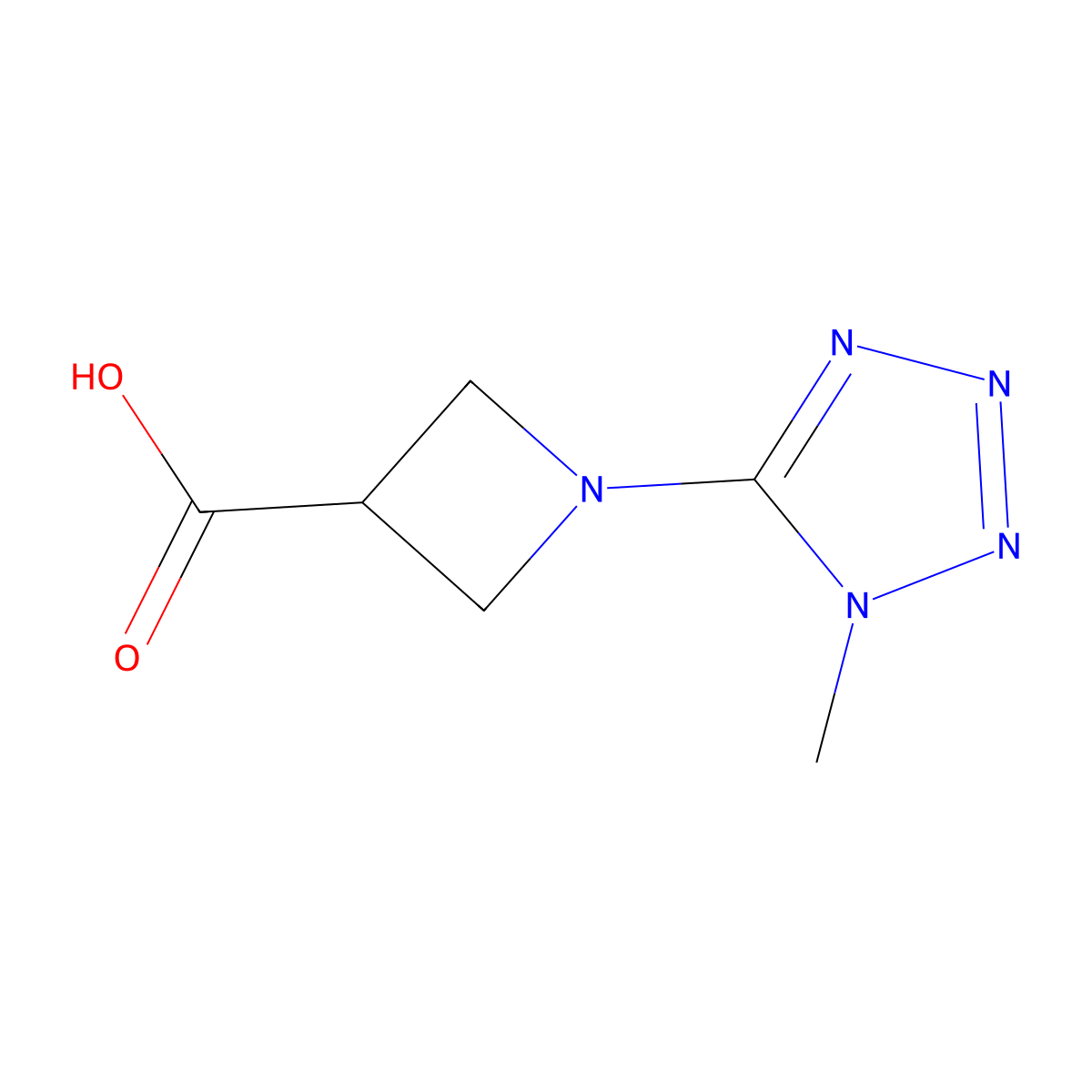 1-(1-methyl-1H-1,2,3,4-tetrazol-5-yl)azetidine-3-carboxylic acid molecular structure, CAS 1340357-95-0