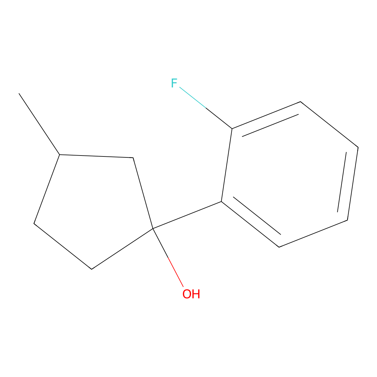1-(2-Fluorophenyl)-3-methylcyclopentan-1-ol molecular structure, CAS 1340358-78-2