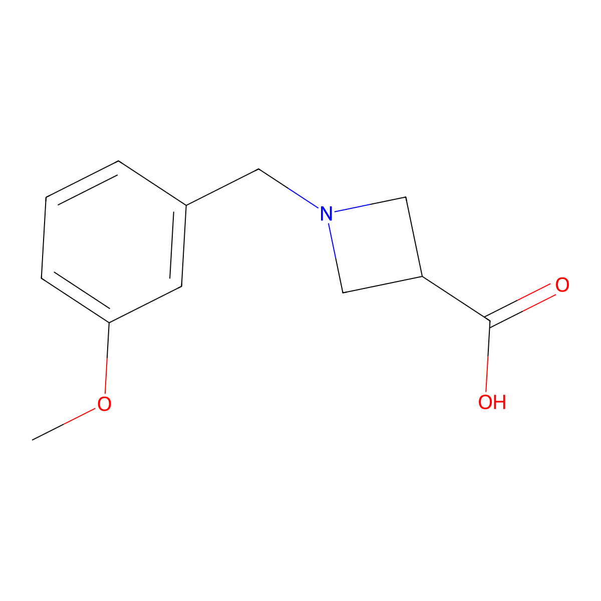 1-[(3-Methoxyphenyl)methyl]azetidine-3-carboxylic acid molecular structure, CAS 1340359-60-5