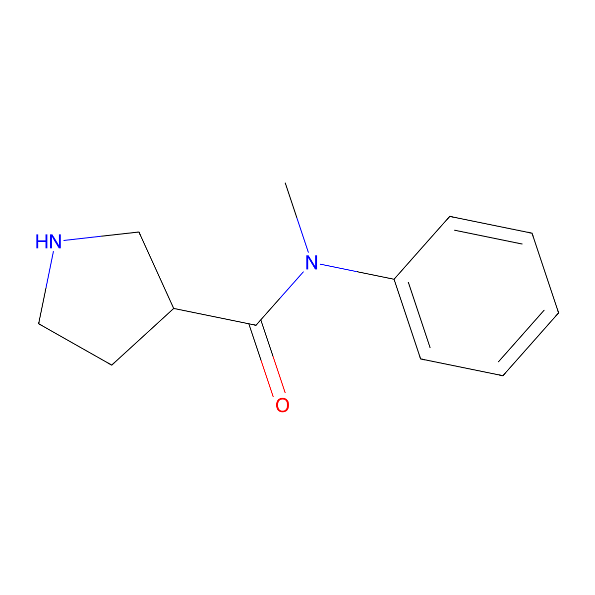N-methyl-N-phenylpyrrolidine-3-carboxamide molecular structure, CAS 1340360-40-8