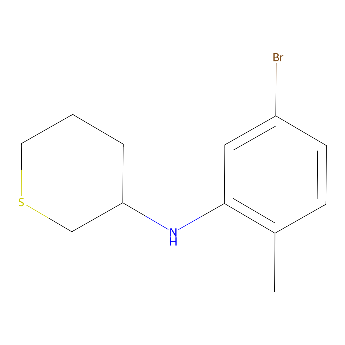 N-(5-bromo-2-methylphenyl)thian-3-amine molecular structure, CAS 1340361-64-9