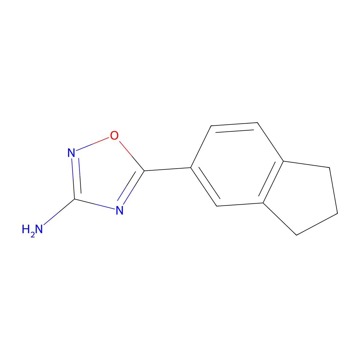 5-(2,3-dihydro-1H-inden-5-yl)-1,2,4-oxadiazol-3-amine molecular structure, CAS 1340362-30-2