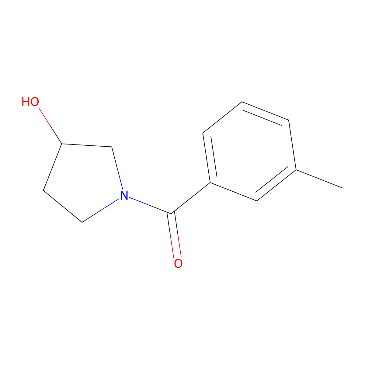 (3-Hydroxy-1-pyrrolidinyl)(3-methylphenyl)methanone molecular structure, CAS 1340363-36-1