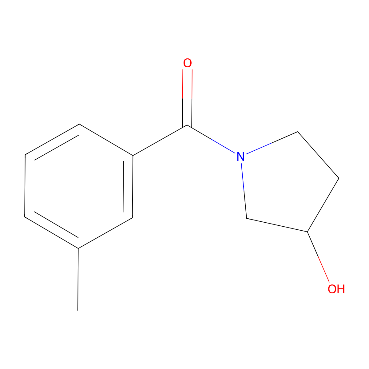 (3-Hydroxy-1-pyrrolidinyl)(3-methylphenyl)methanone molecular structure, CAS 1340363-36-1