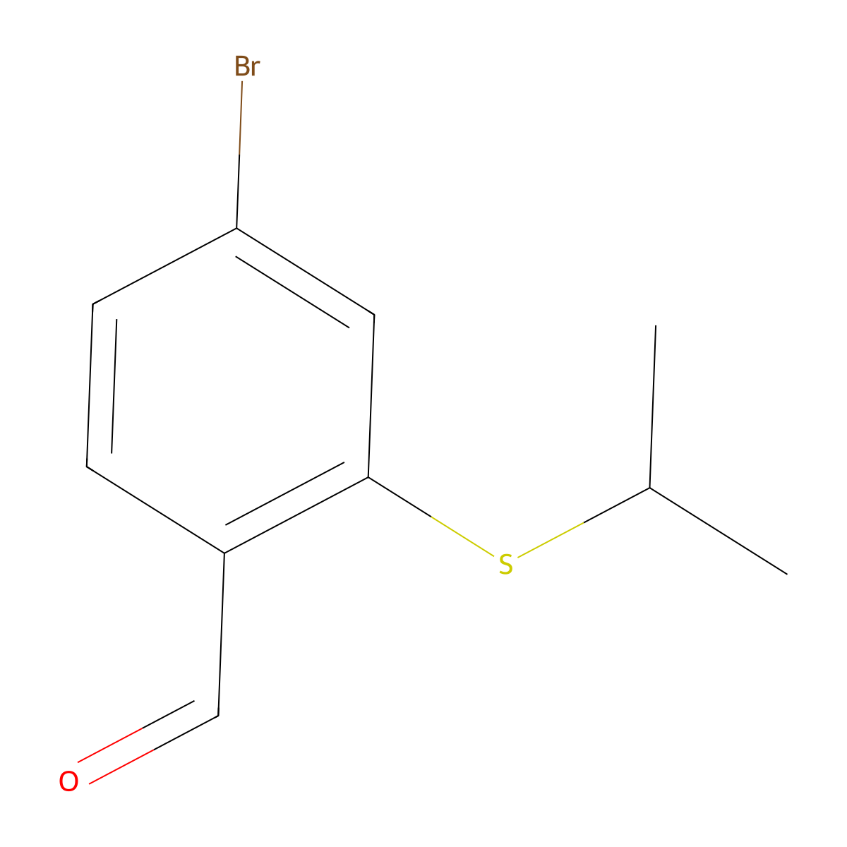 4-Bromo-2-(propan-2-ylsulfanyl)benzaldehyde molecular structure, CAS 1340366-62-2