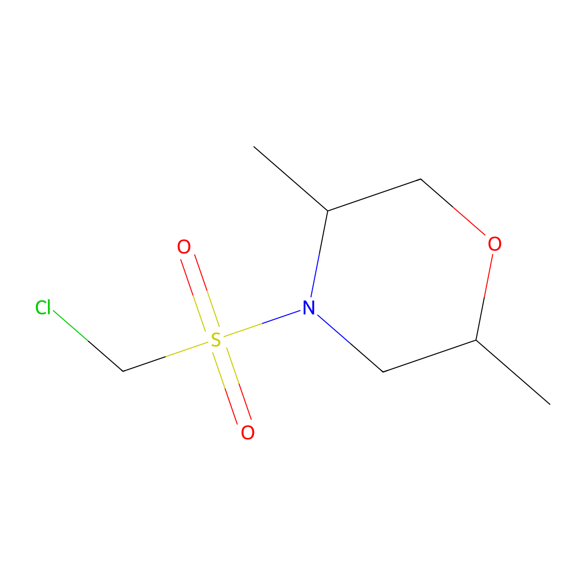 4-Chloromethanesulfonyl-2,5-dimethylmorpholine molecular structure, CAS 1340366-73-5