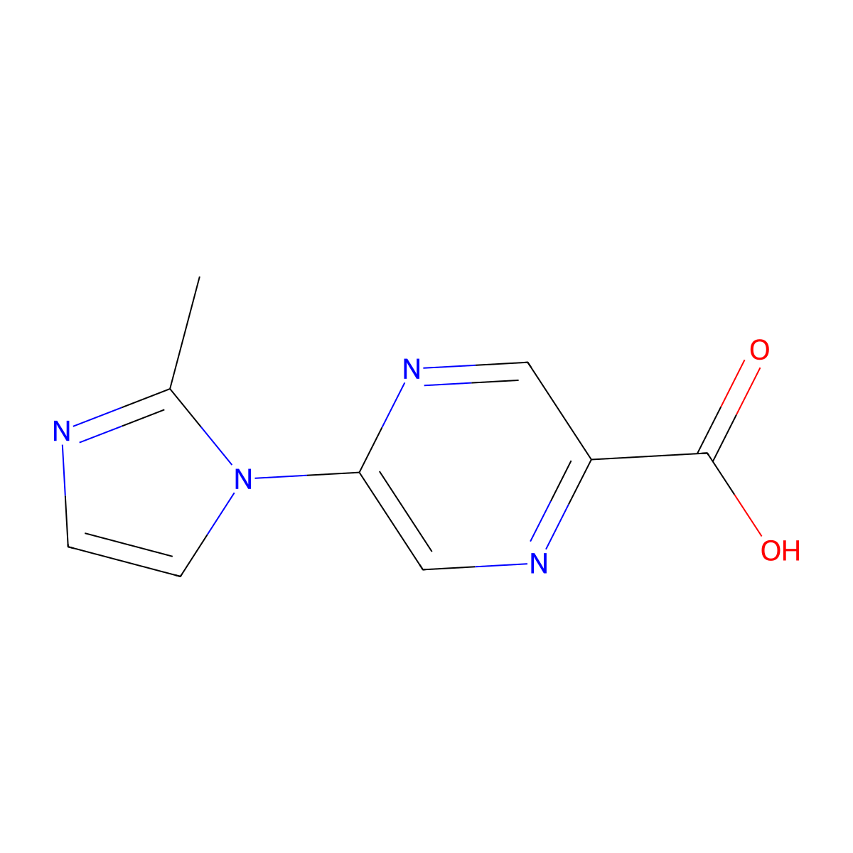 5-(2-Methyl-1H-imidazol-1-yl)pyrazine-2-carboxylic acid molecular structure, CAS 1340368-94-6