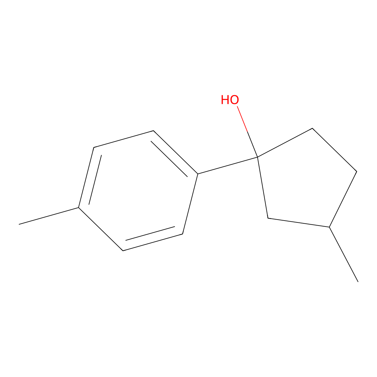 3-Methyl-1-(4-methylphenyl)cyclopentan-1-ol molecular structure, CAS 1340373-00-3