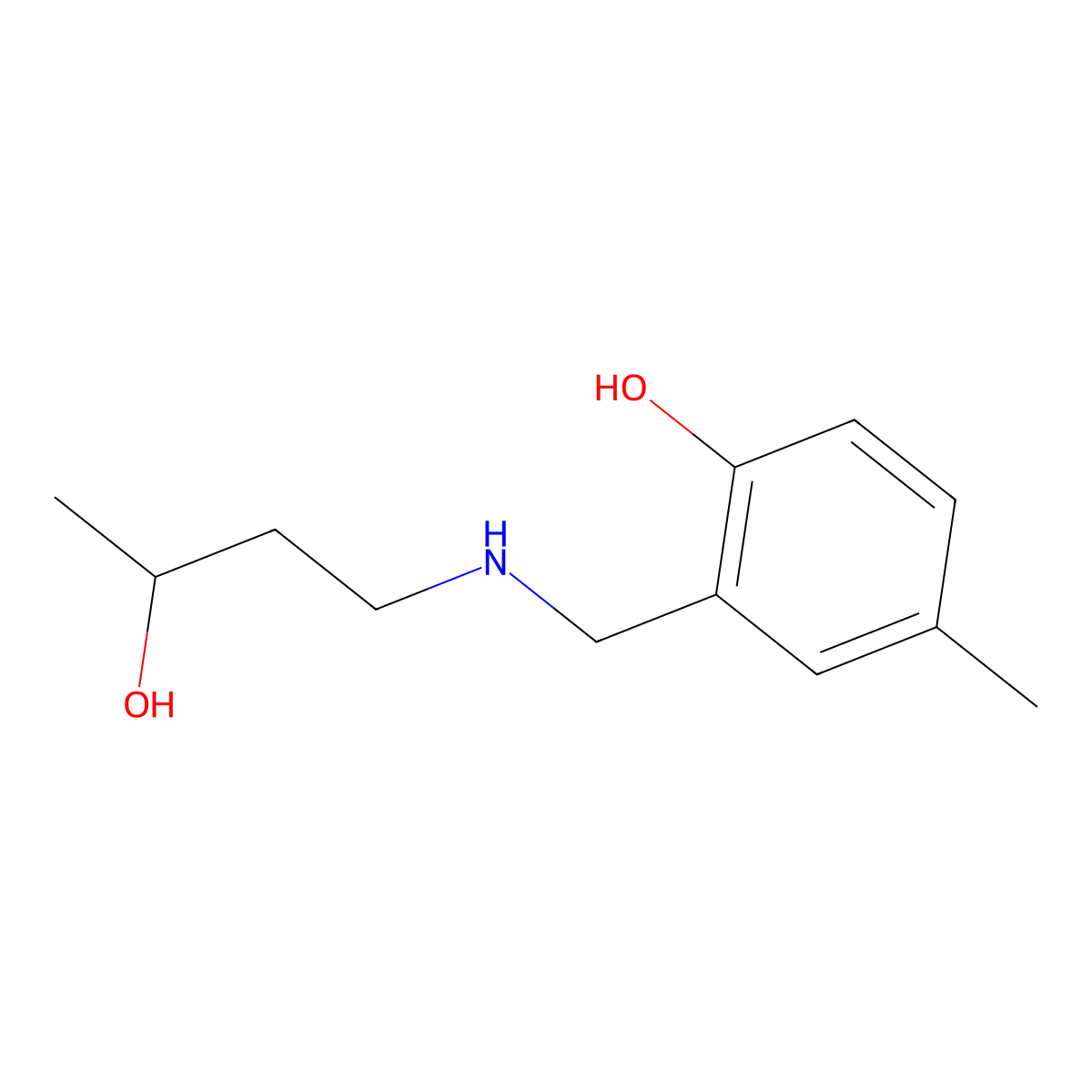 2-{[(3-Hydroxybutyl)amino]methyl}-4-methylphenol molecular structure, CAS 1340376-07-9
