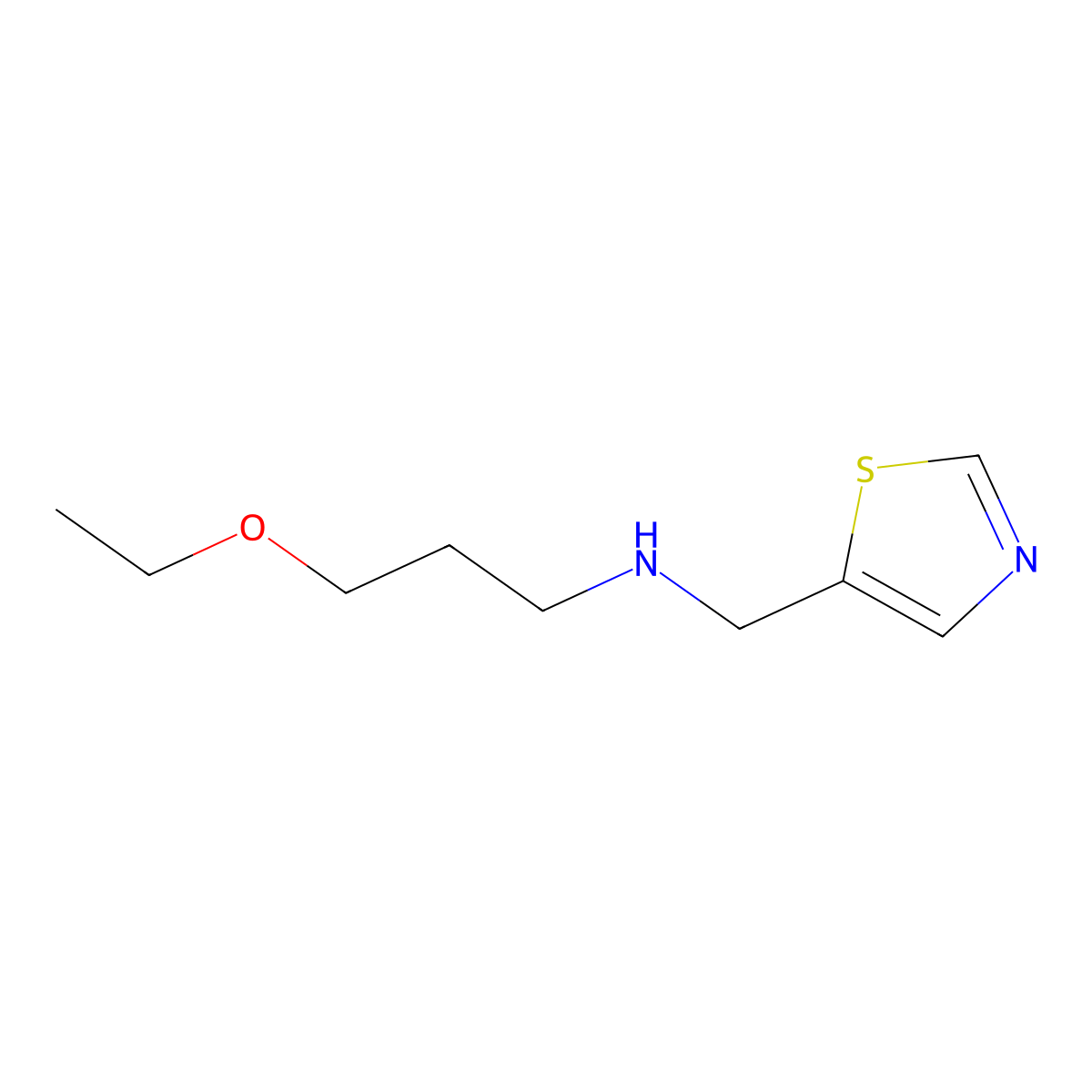 3-Ethoxy-N-(thiazol-5-ylmethyl)propan-1-amine molecular structure, CAS 1340376-10-4