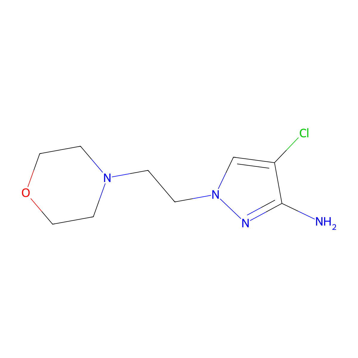 4-Chloro-1-(2-morpholinoethyl)-1h-pyrazol-3-amine molecular structure, CAS 1340377-90-3