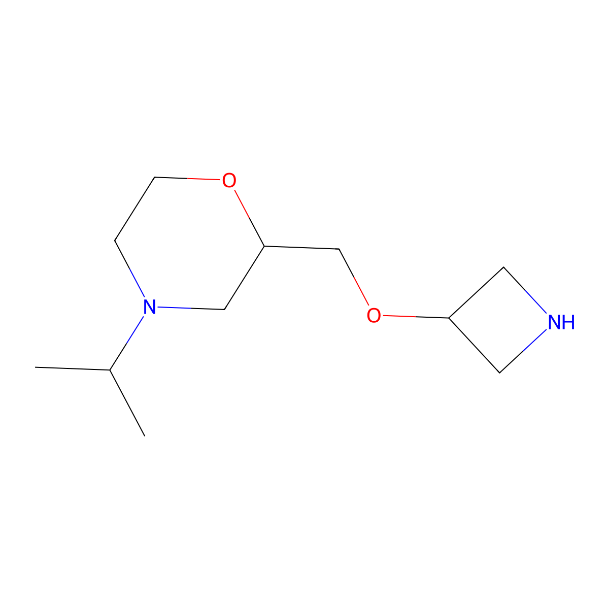2-((Azetidin-3-yloxy)methyl)-4-isopropylmorpholine molecular structure, CAS 1340378-55-3