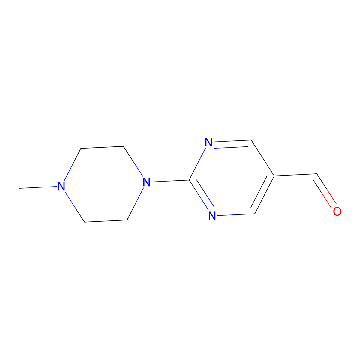 2-(4-Methylpiperazin-1-yl)pyrimidine-5-carbaldehyde molecular structure, CAS 1340381-82-9