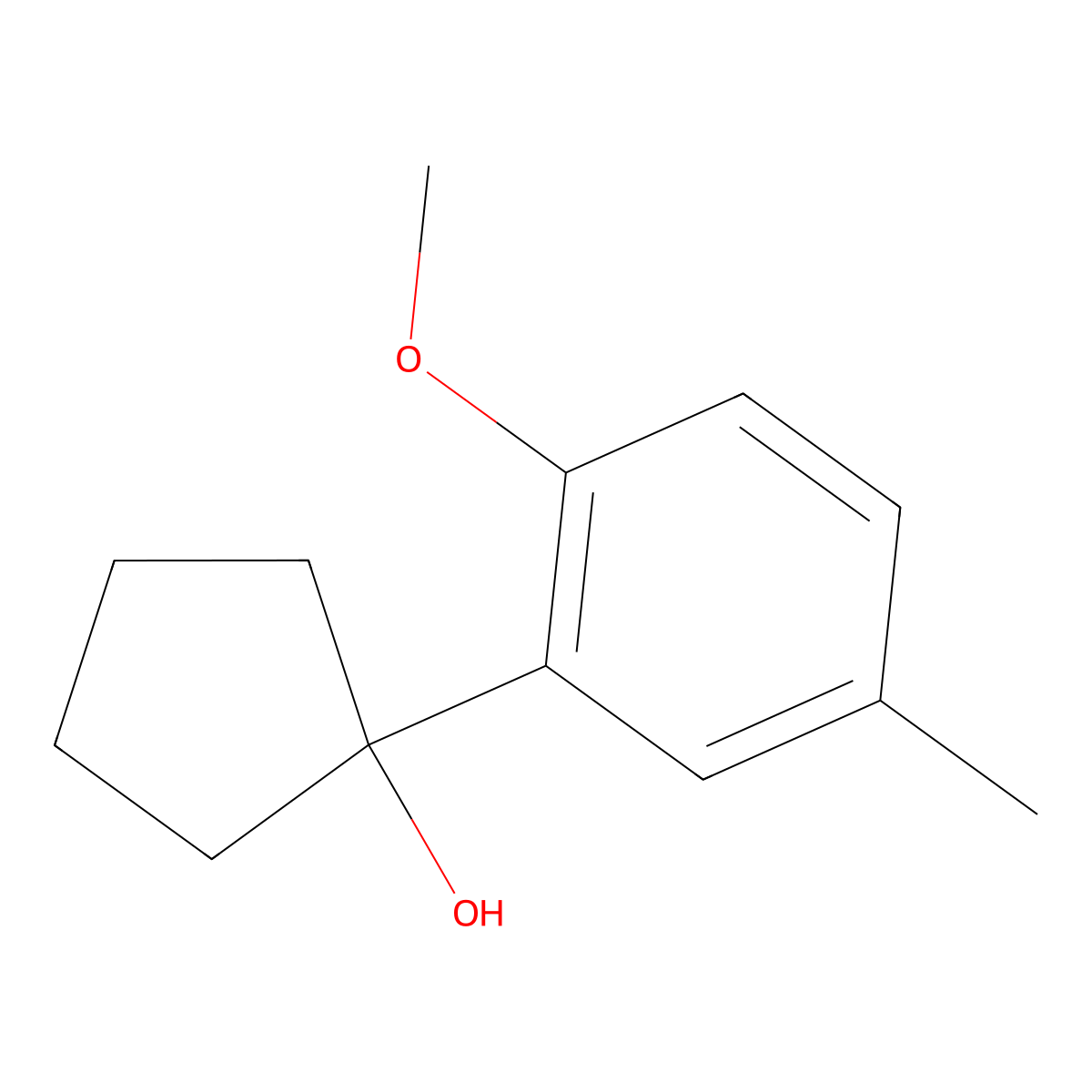 1-(2-Methoxy-5-methylphenyl)cyclopentanol molecular structure, CAS 1340382-02-6