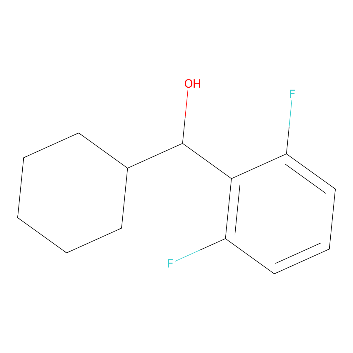 Cyclohexyl (2,6-difluorophenyl)methanol molecular structure, CAS 1340382-09-3