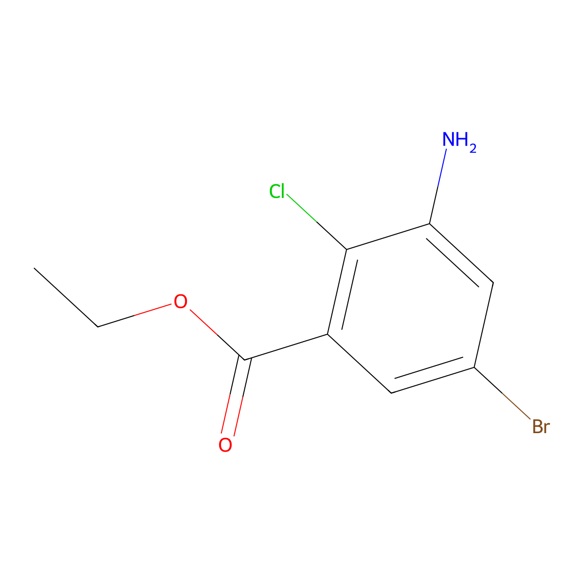 Ethyl 3-amino-5-bromo-2-chlorobenzoate molecular structure, CAS 1340383-52-9